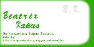 beatrix kapus business card